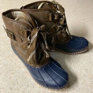 Magellan Outdoors Boots Womens Brown/Blue Sz 7 Waterproof Insulated Winter *Flaw